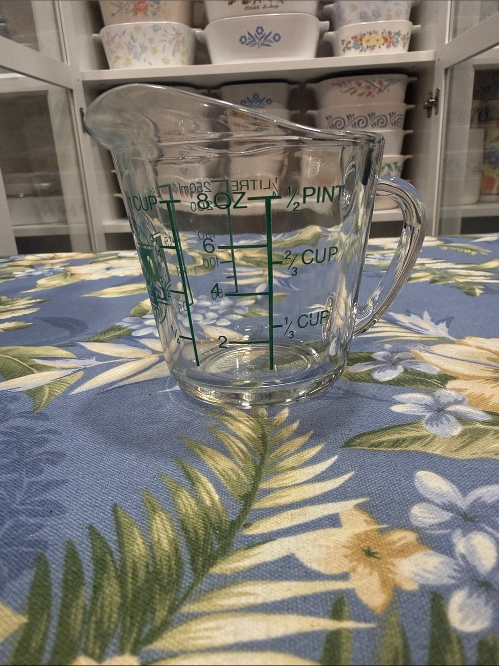 Anchor Hocking Clear Glass Measuring Pitcher with Green Markings
